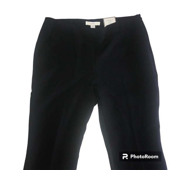 New NWT Chico Manhattan Straight Leg Pants Woman’s Size 1 (8/10) Black - Picture 3 of 11